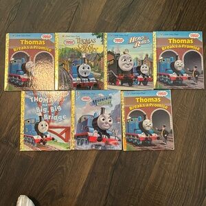 Golden books, lot #17, 7 Thomas the train books